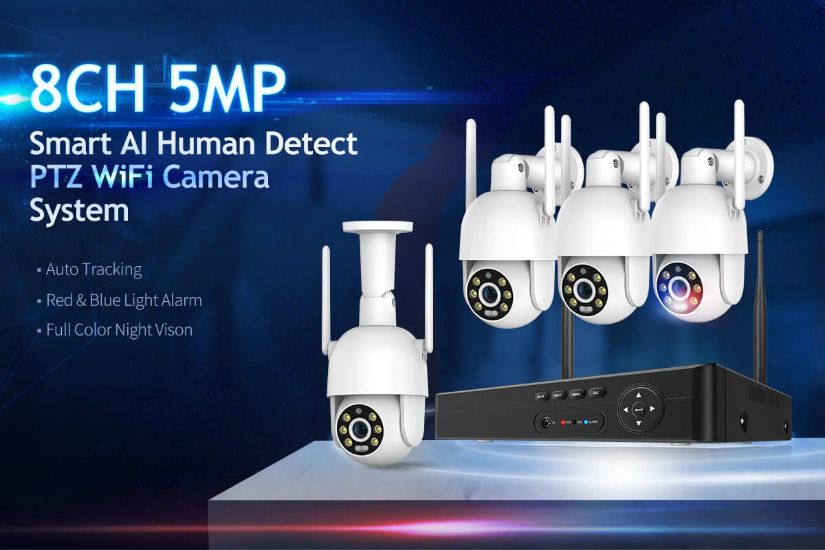 5MP Wireless Camera System with Smart AI Human Detection