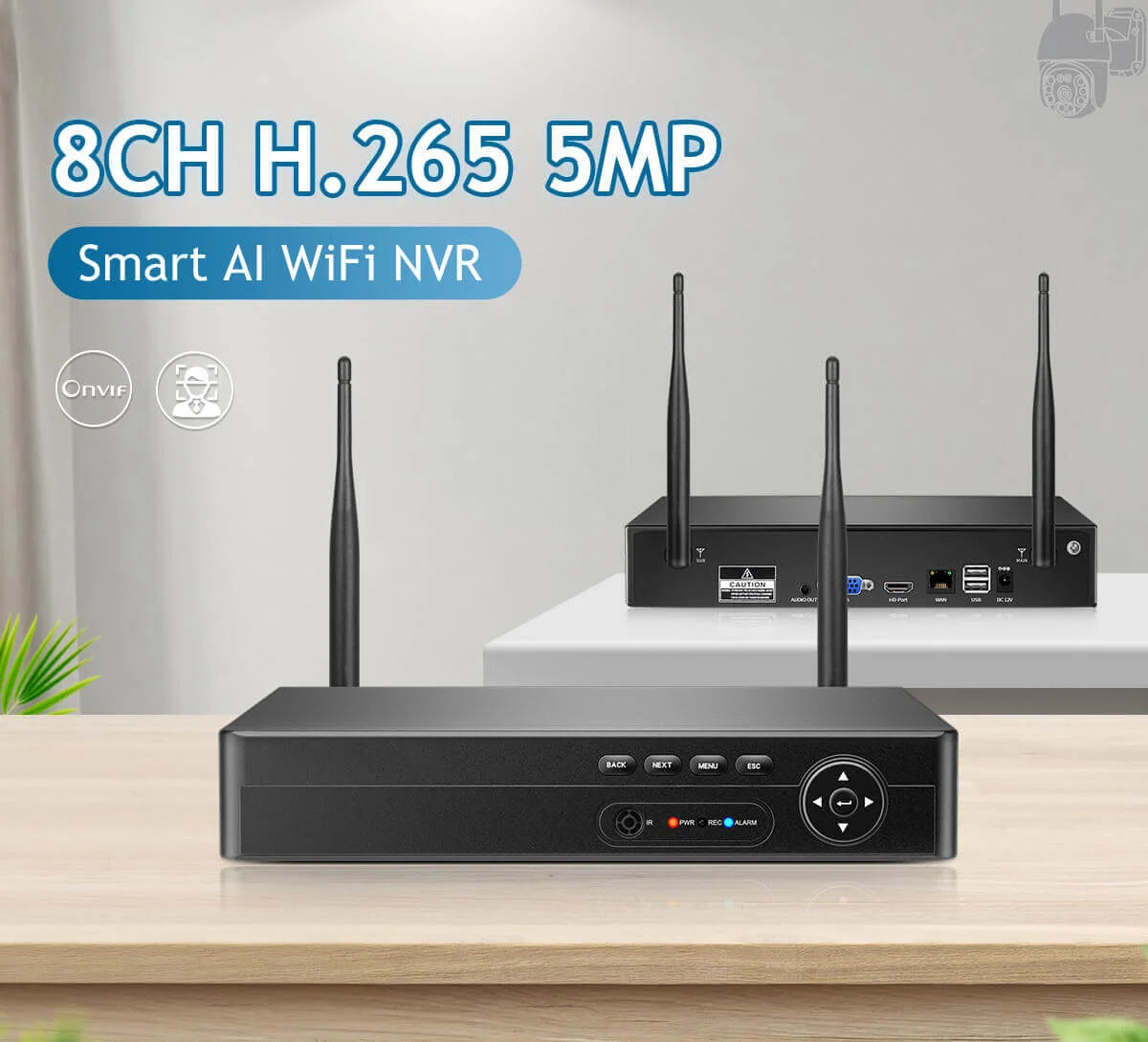 5.0 Megapixel 8 Channel WiFi NVR Network Video Recorder