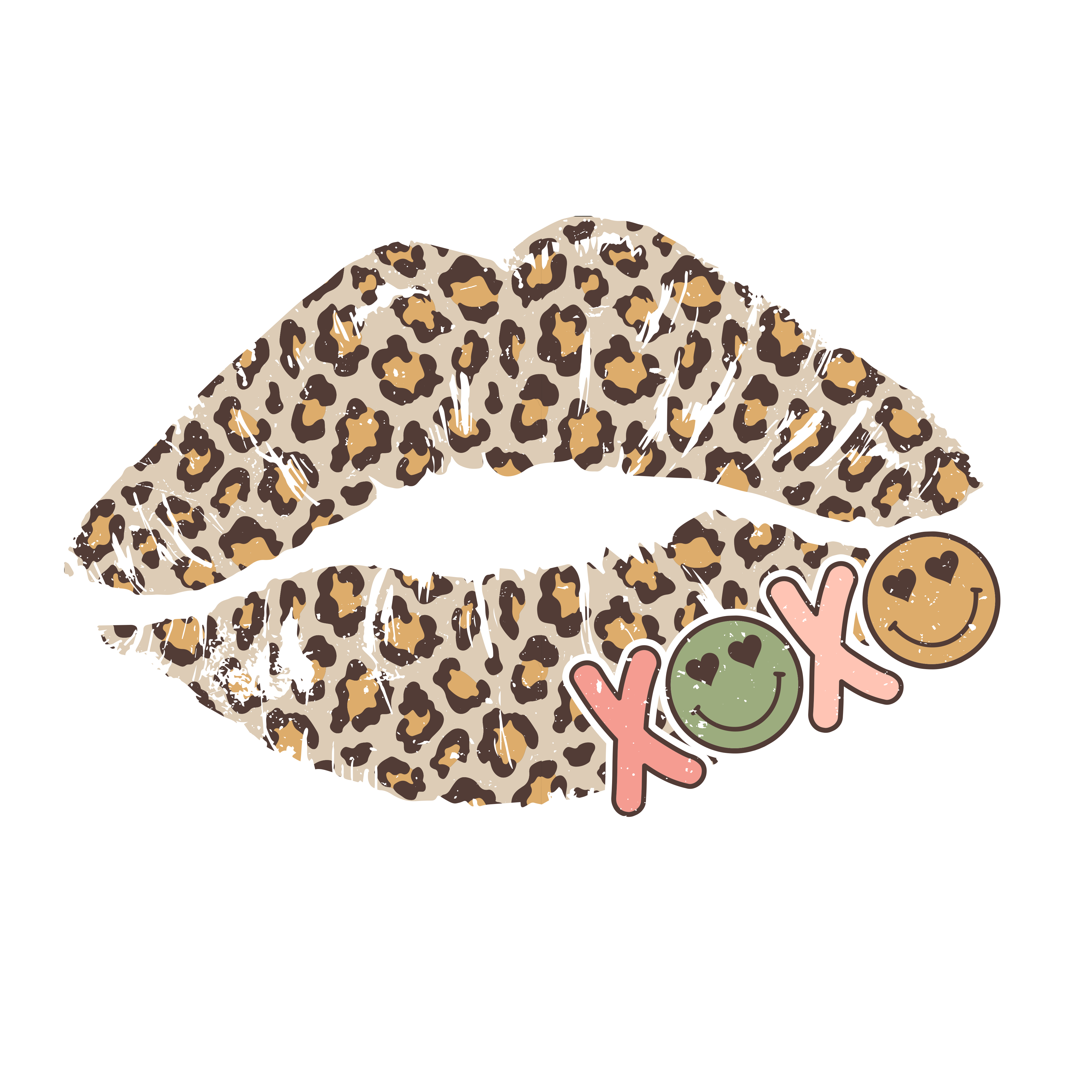 Cheetah Lip XOXO Valentine Design Transfer