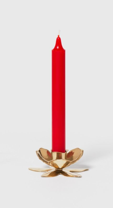 GOLD PLATED FLOWER CANDLESTICK