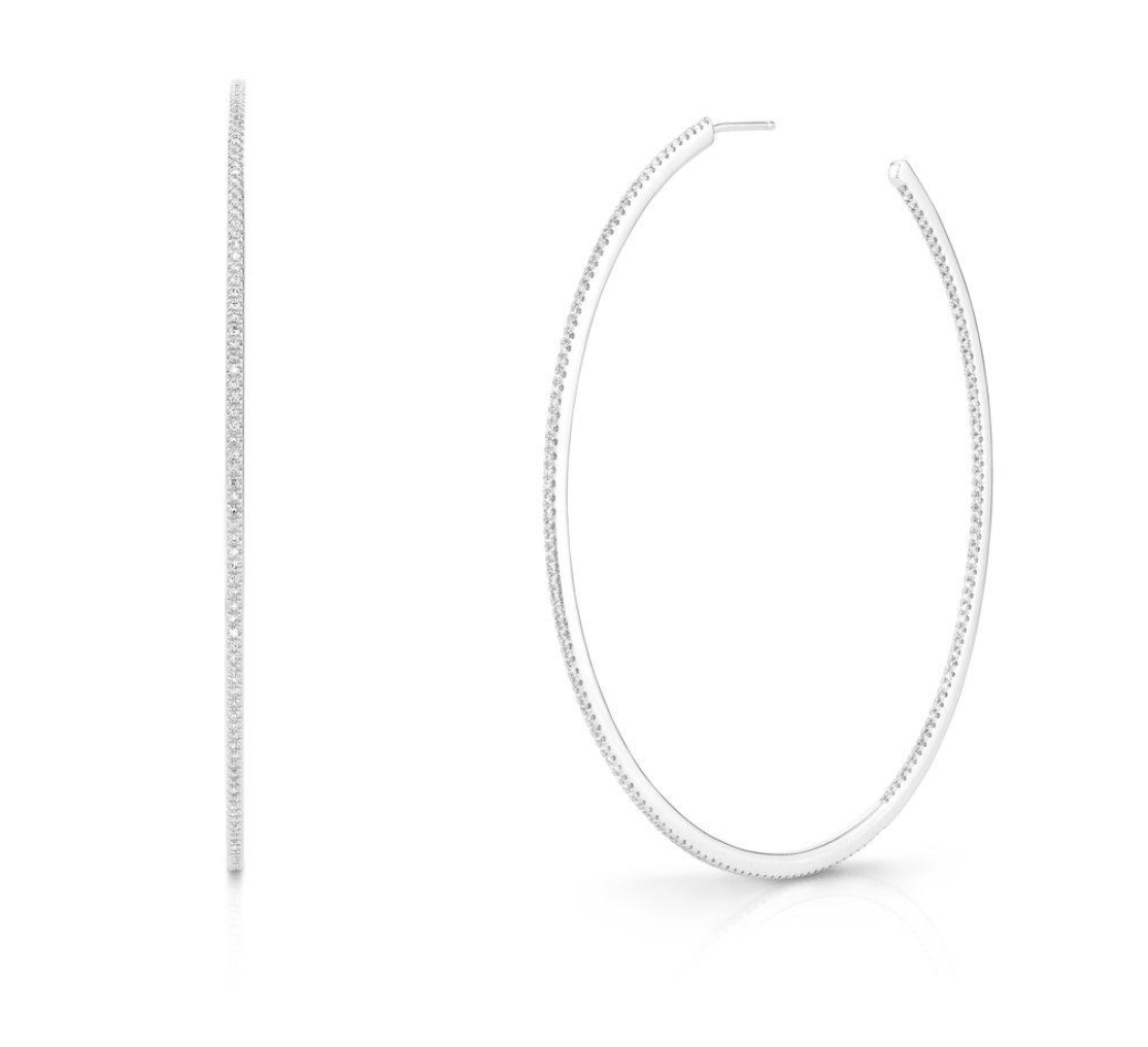 DIAMOND PAVE XL HOOPS