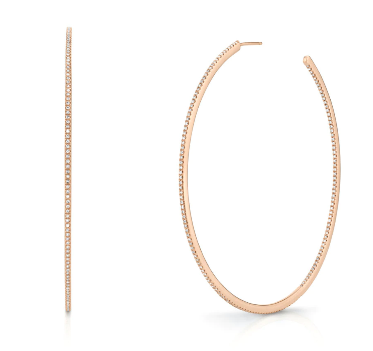 DIAMOND PAVE XL HOOPS