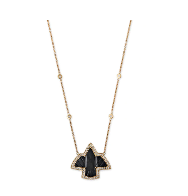 PAVE SMALL ONYX THUNDERBIRD NECKLACE