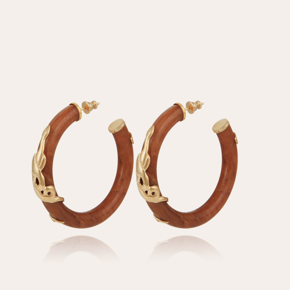 Cobra hoop earrings acetate gold