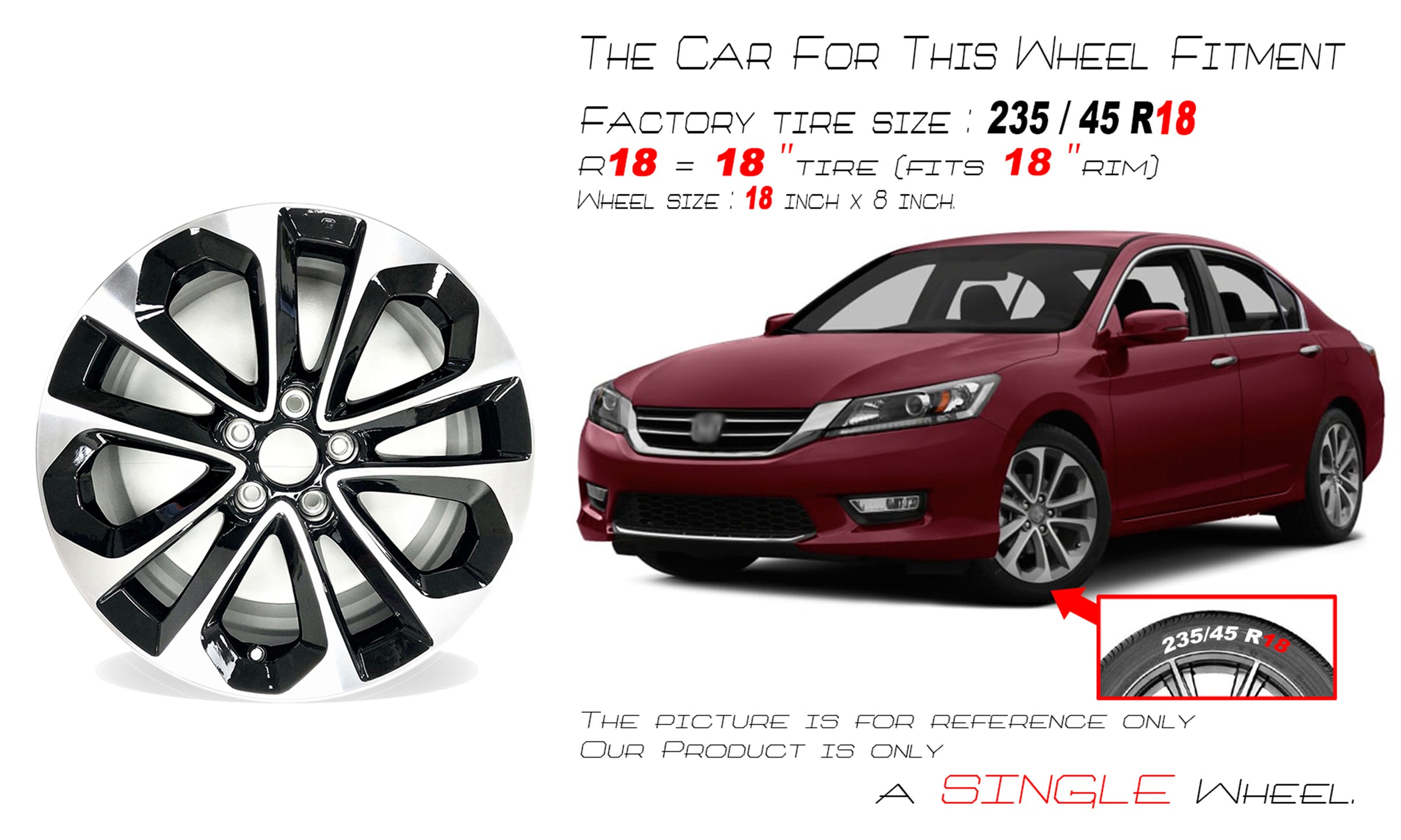 【は④／④】US ACCORD 純正 18インチ ホイール 2018-2020 Honda Accord Touring 19