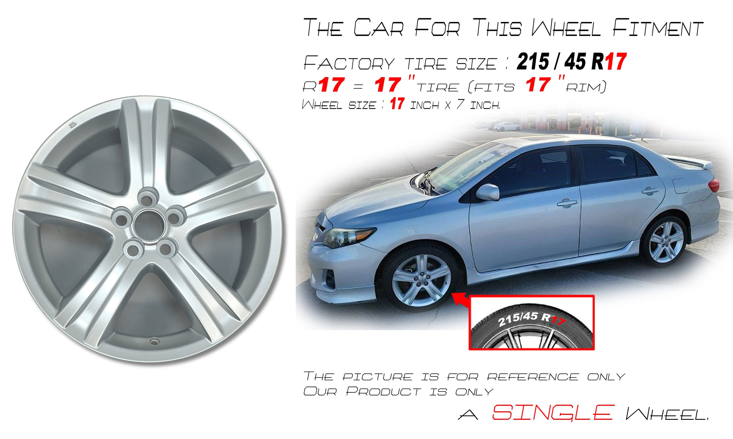 For Toyota Corolla Matrix OEM Design Wheel 17