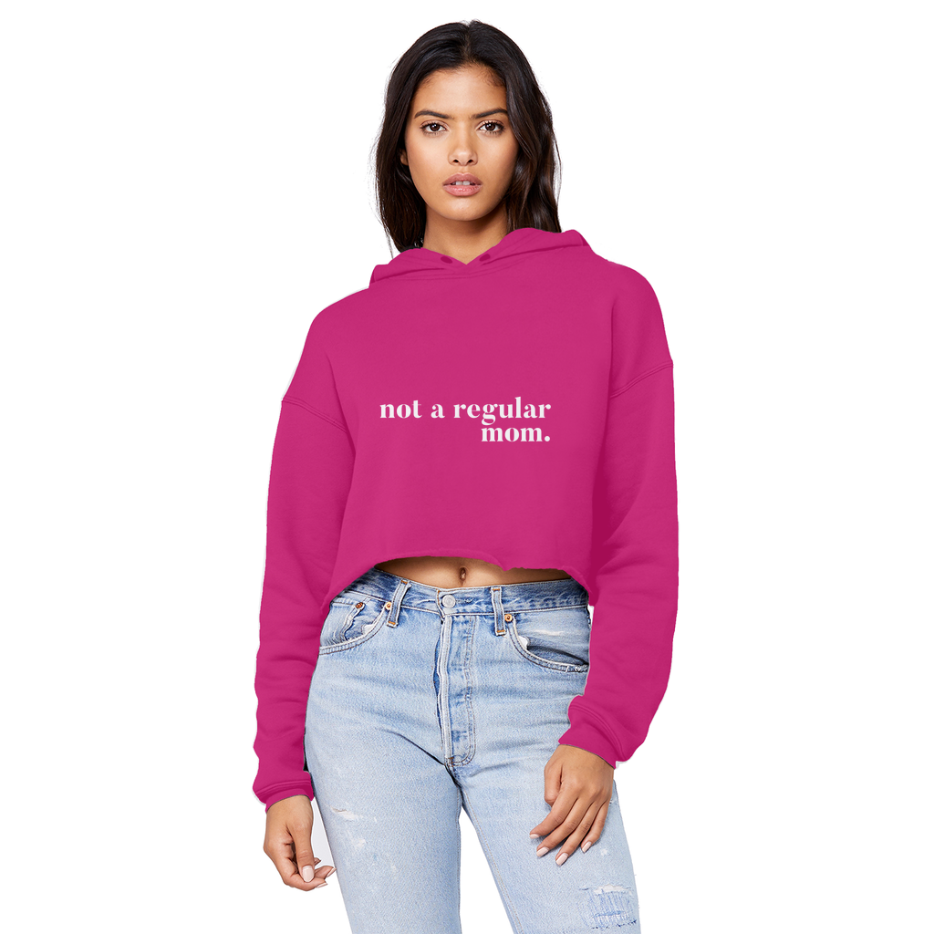 not a regular mom Unisex Cropped Raw Edge Boyfriend Hoodie