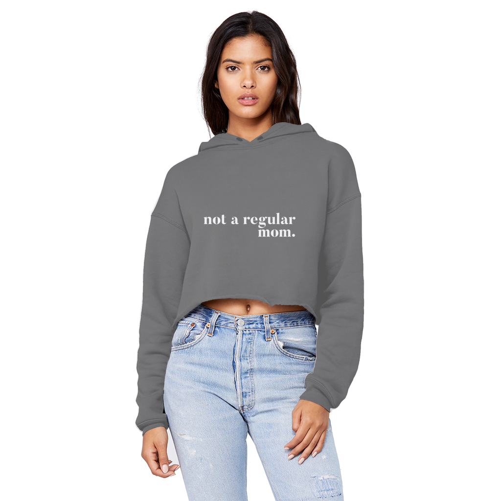 not a regular mom Unisex Cropped Raw Edge Boyfriend Hoodie