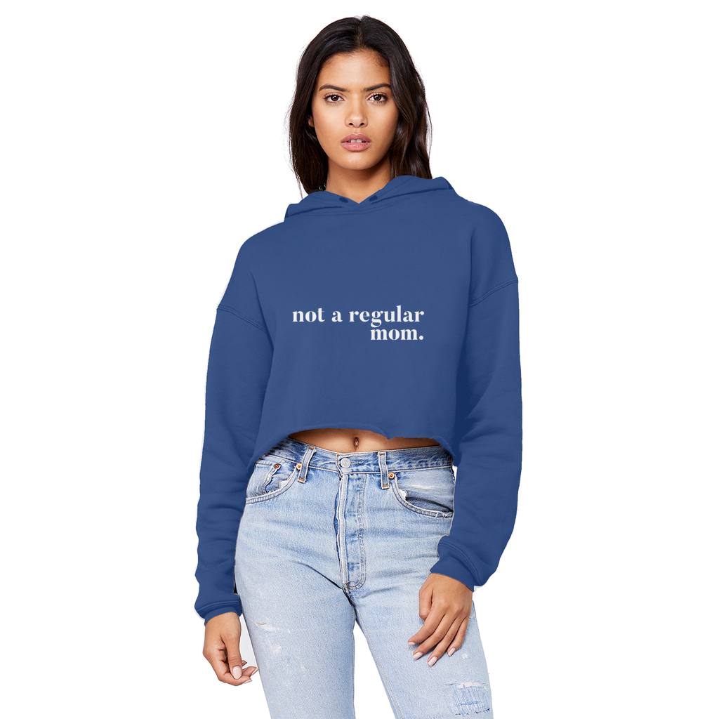 not a regular mom Unisex Cropped Raw Edge Boyfriend Hoodie