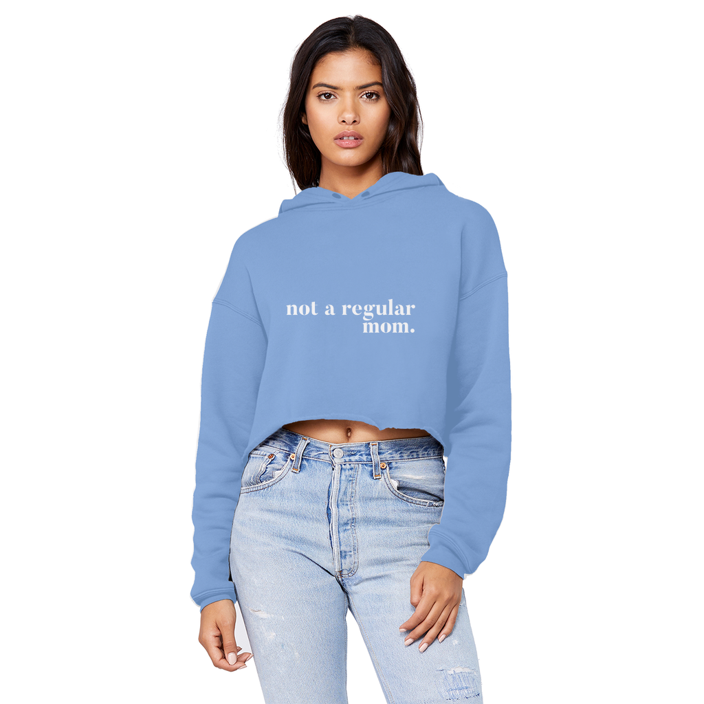 not a regular mom Unisex Cropped Raw Edge Boyfriend Hoodie