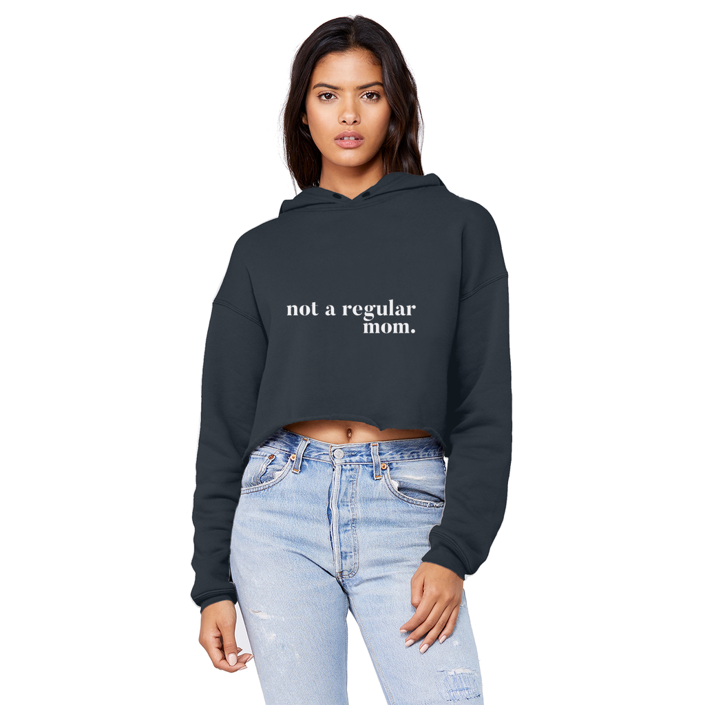 not a regular mom Unisex Cropped Raw Edge Boyfriend Hoodie