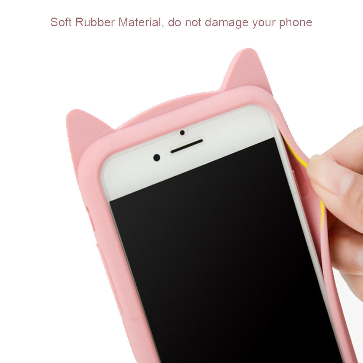 Cute Cat Silicone Fitted Cover for iPhone