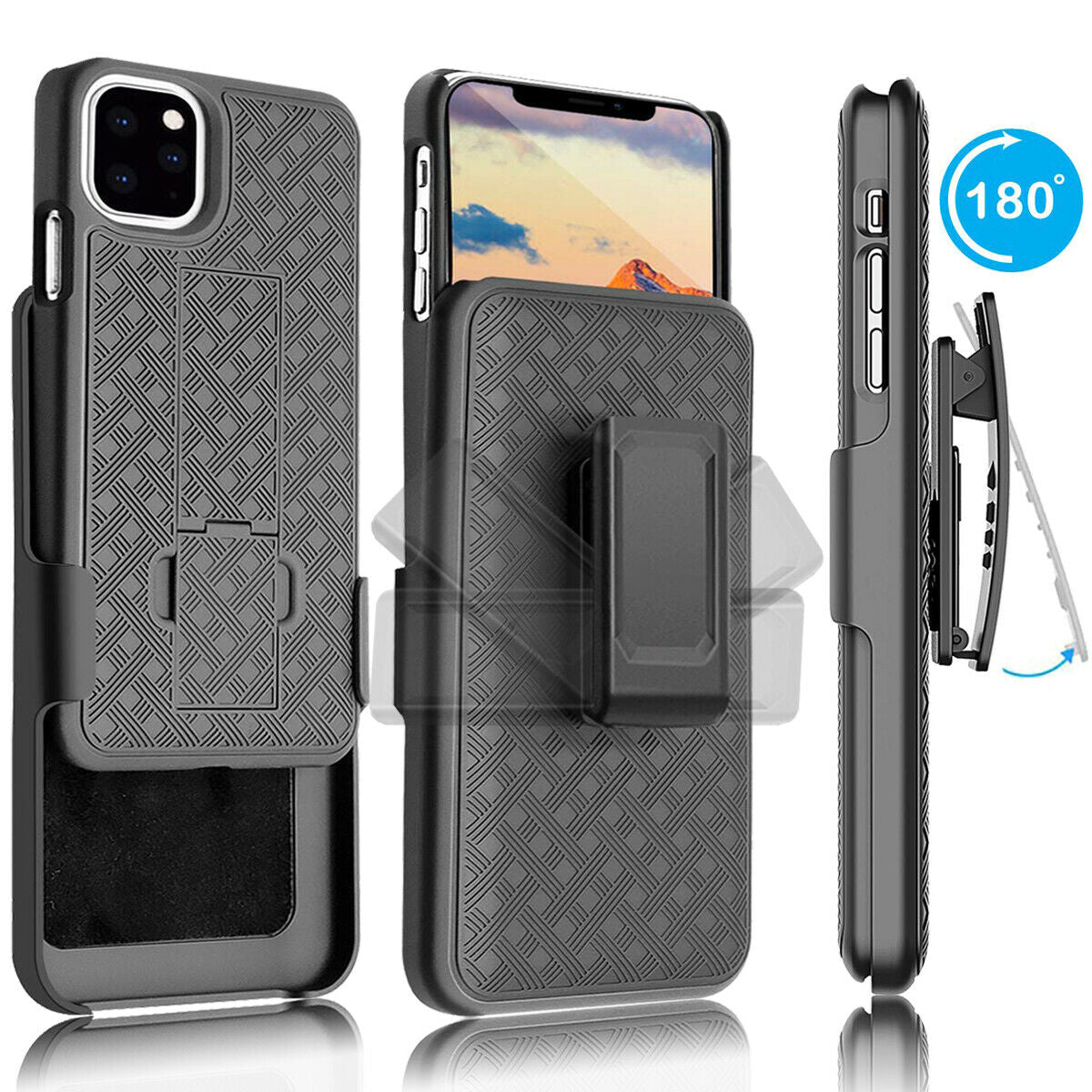 Shockproof Case with Kickstand Belt Clip Holster for iPhone