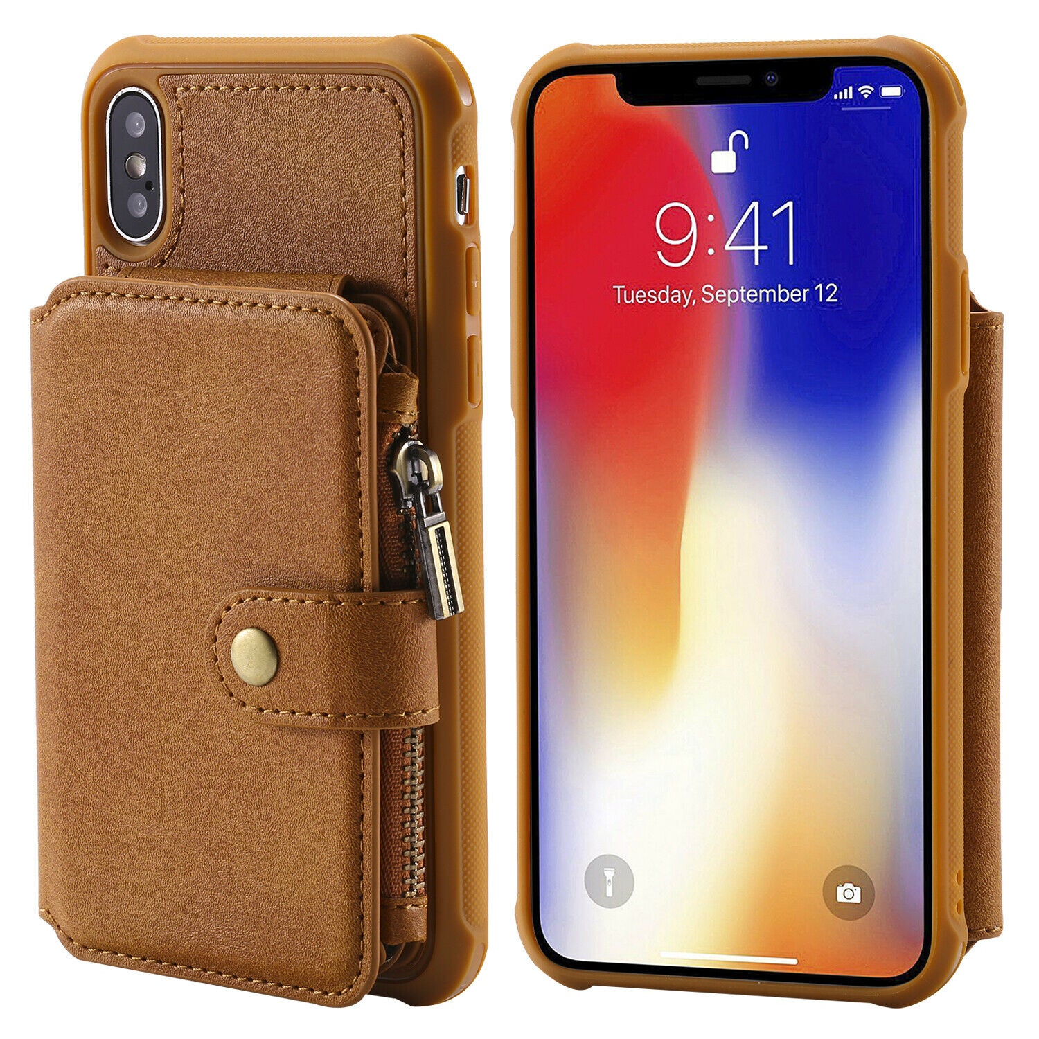 Zipper Multifunction Wallet Card Slot Leather Stand Case For iPhone