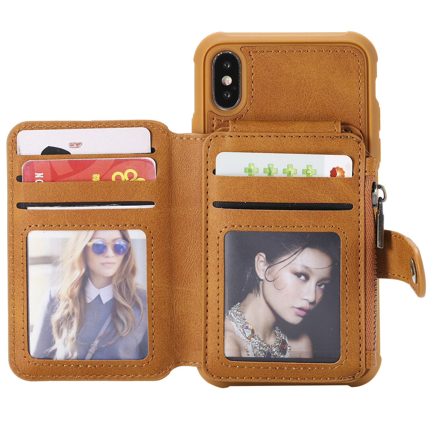 Zipper Multifunction Wallet Card Slot Leather Stand Case For iPhone