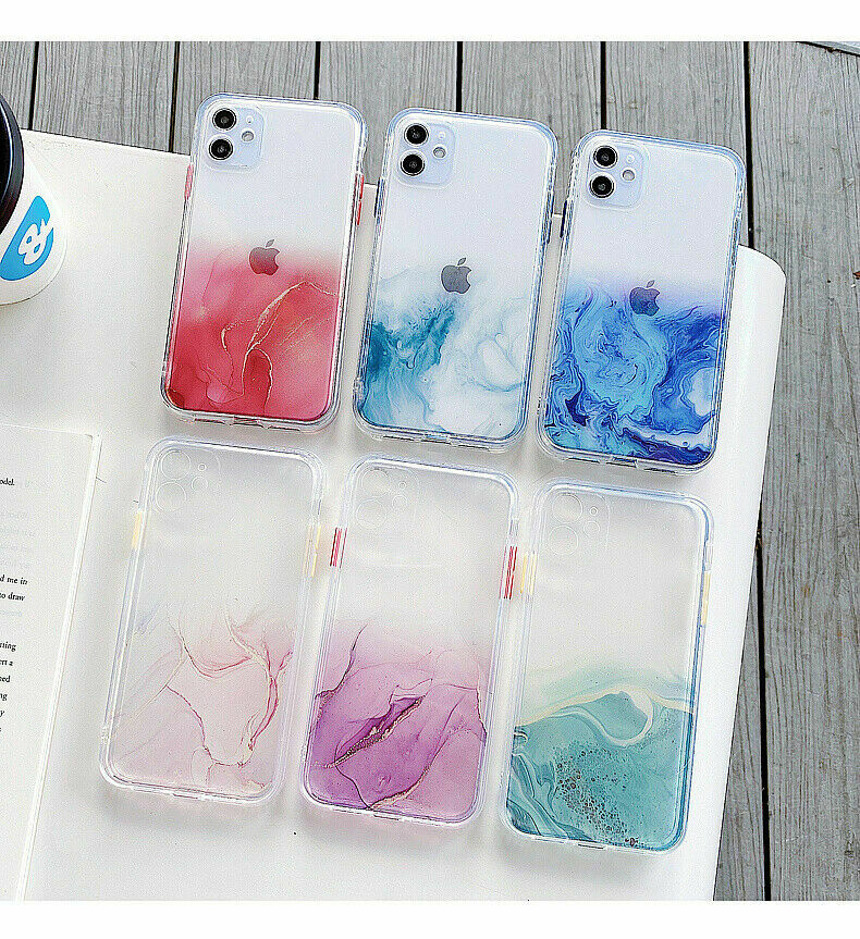 Bling Marble Clear Shockproof Cover for iPhone