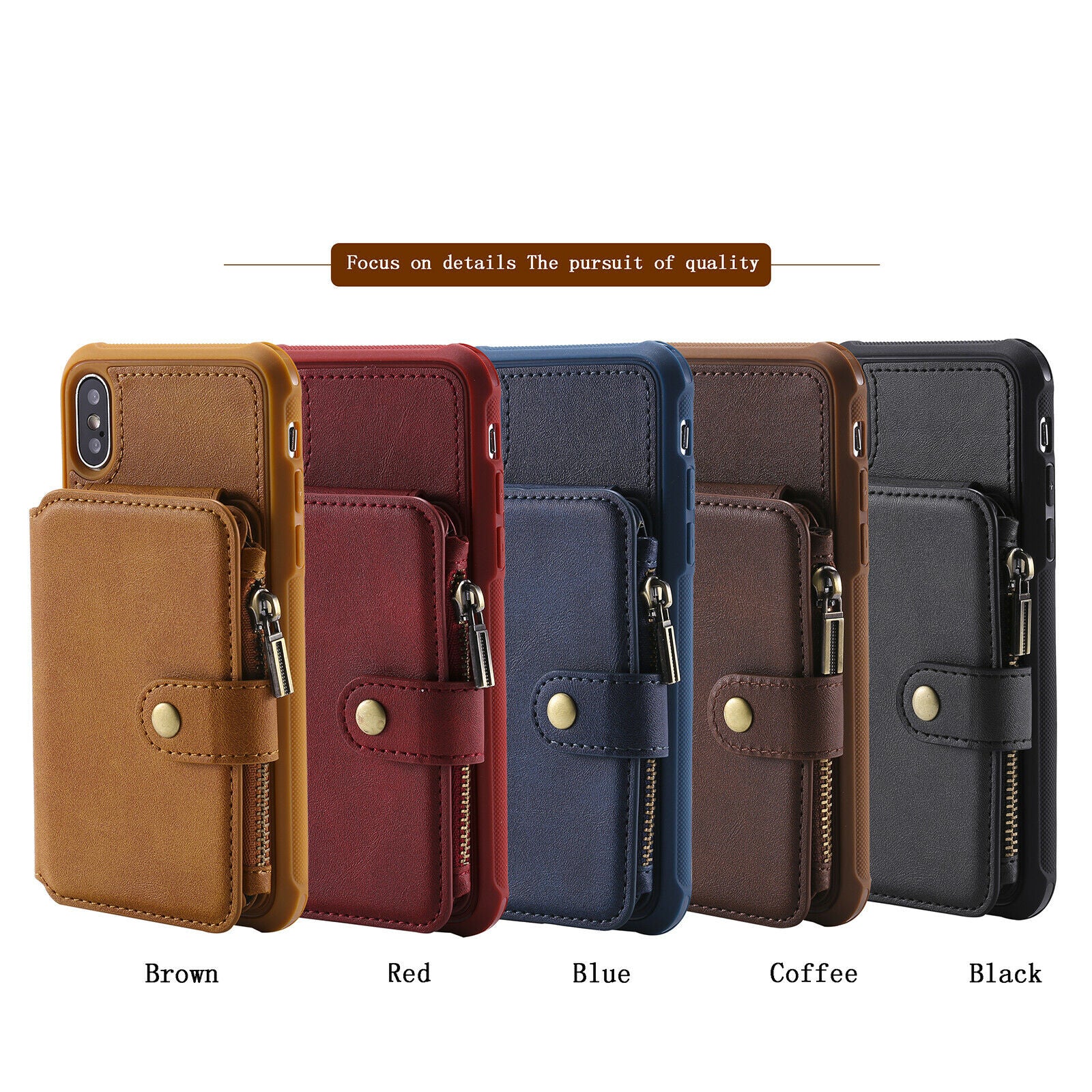 Zipper Multifunction Wallet Card Slot Leather Stand Case For iPhone