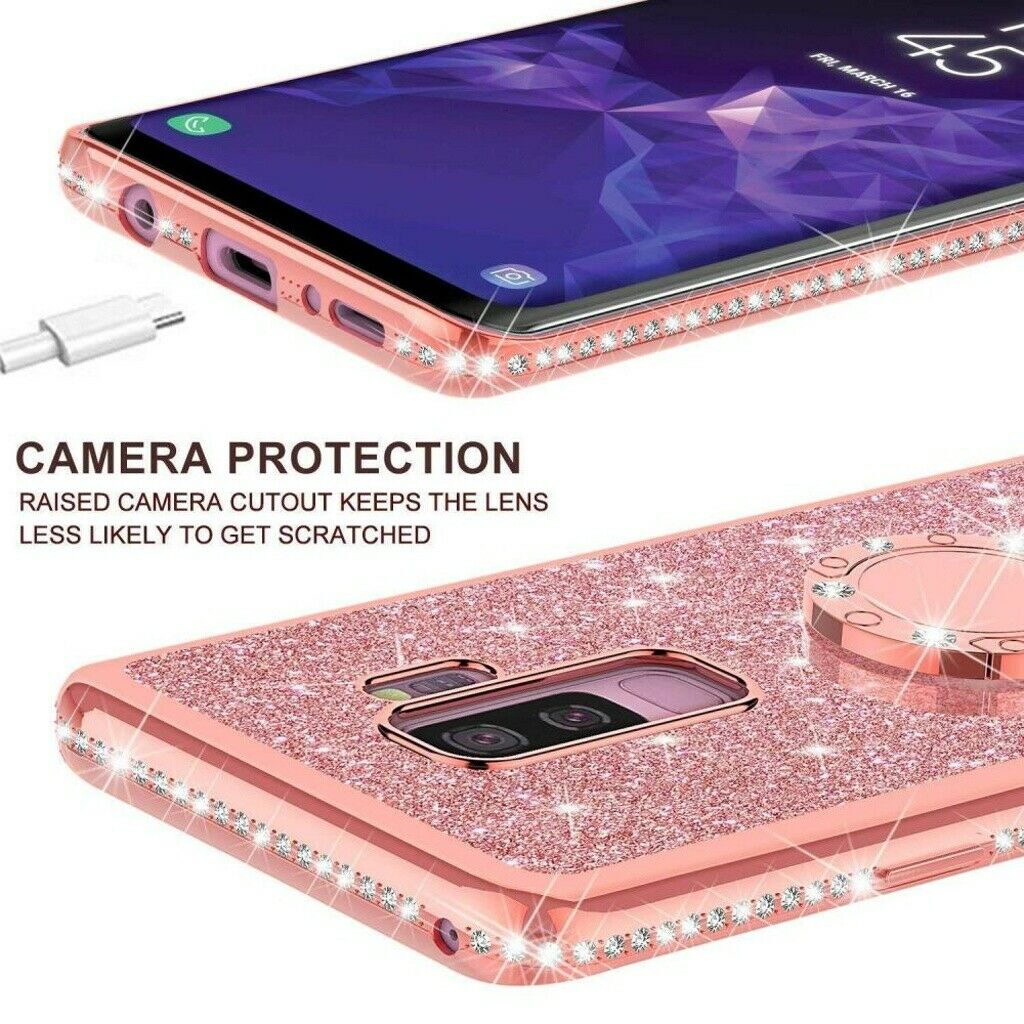 Bling Glitter Ring Stand Back Case for Samsung Galaxy S20 Plus Ultra