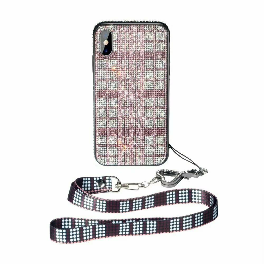 Women Crystal Bling Diamond Strap Case For iPhone