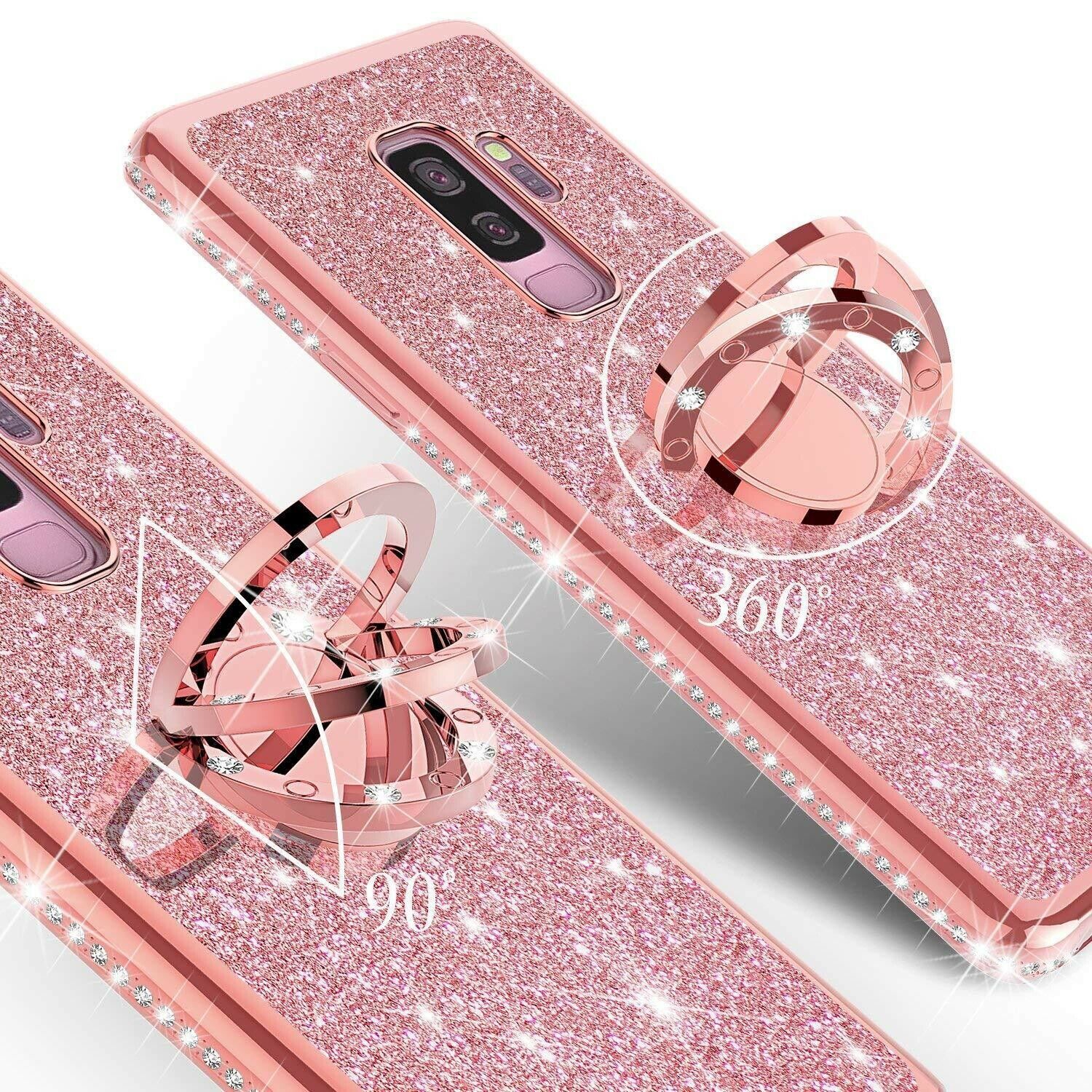 Bling Glitter Ring Stand Back Case for Samsung Galaxy S20 Plus Ultra