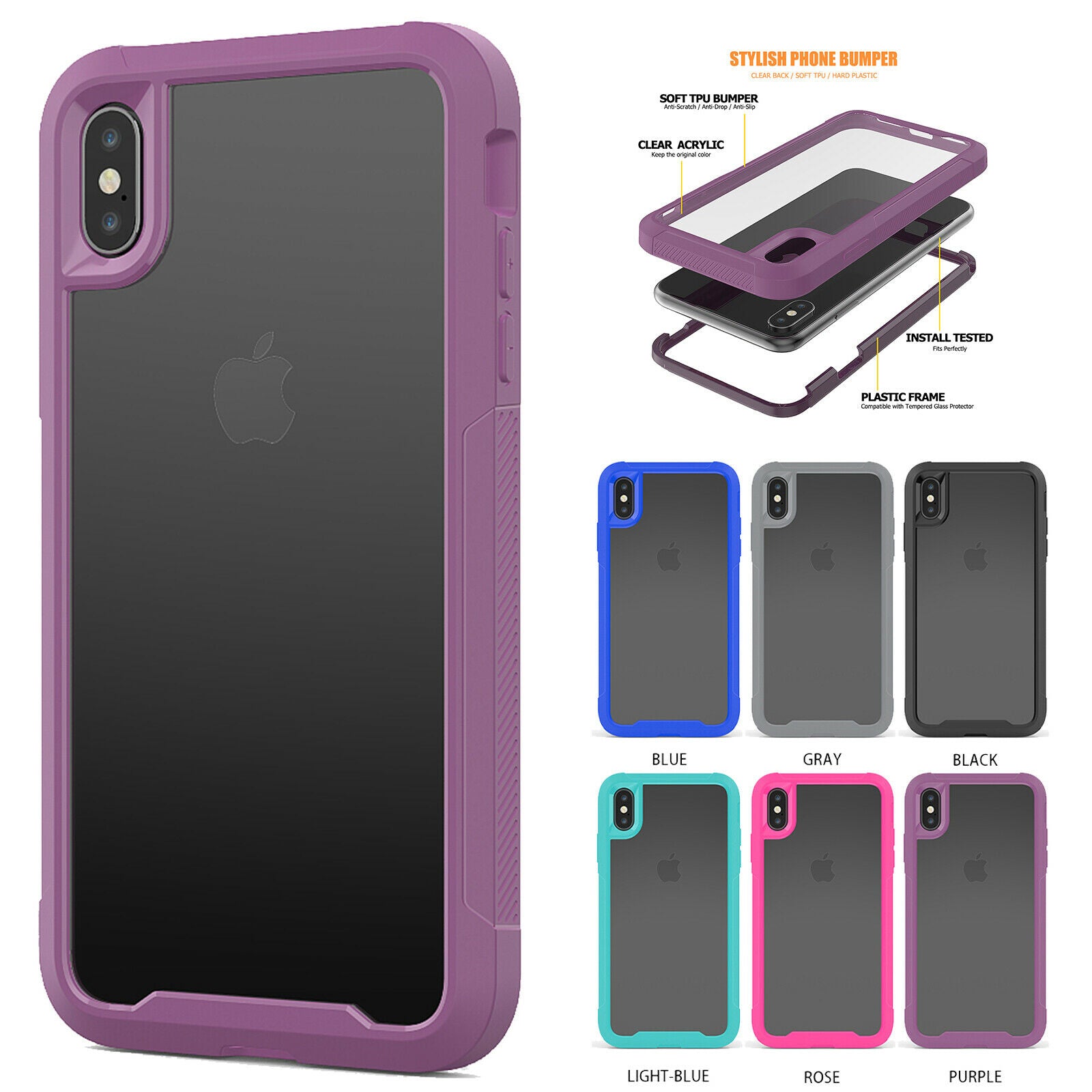 Hybrid Silicone Clear Ultra Slim Back Case For iPhone