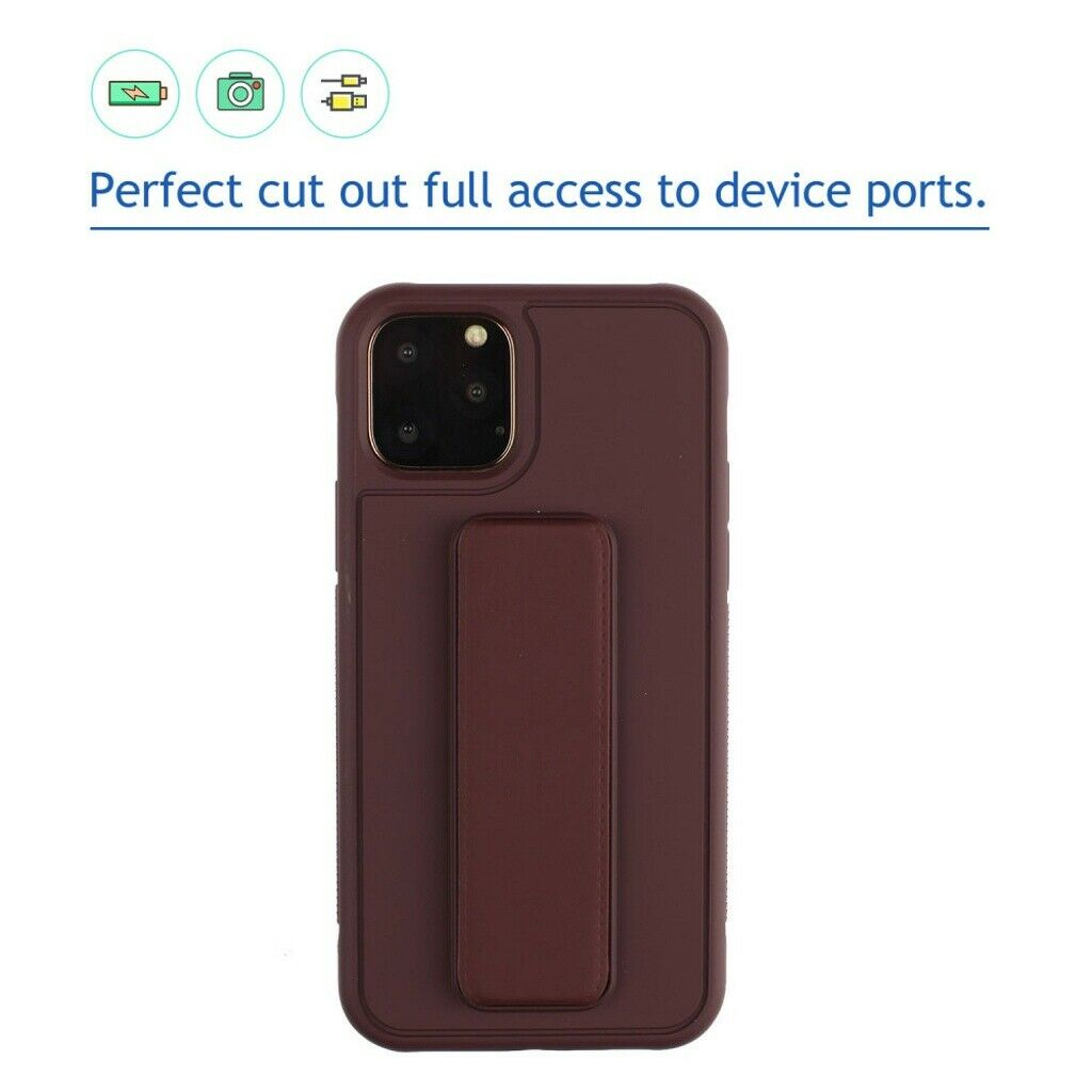 Magnetic Leather Hand Strap Stand Holder Case For iPhone