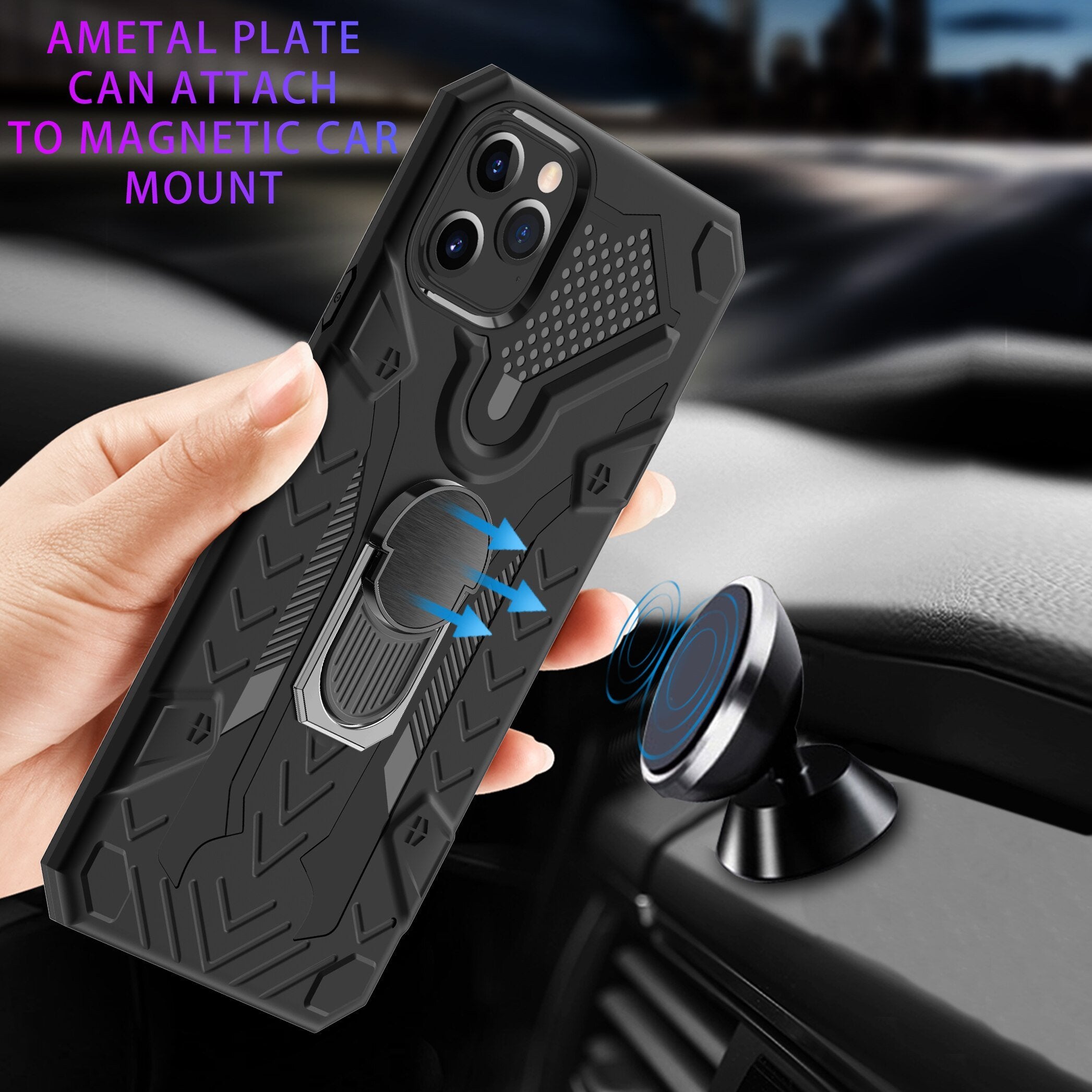 Case Luxury Armor Shockproof Ring Holder Case For iPhone