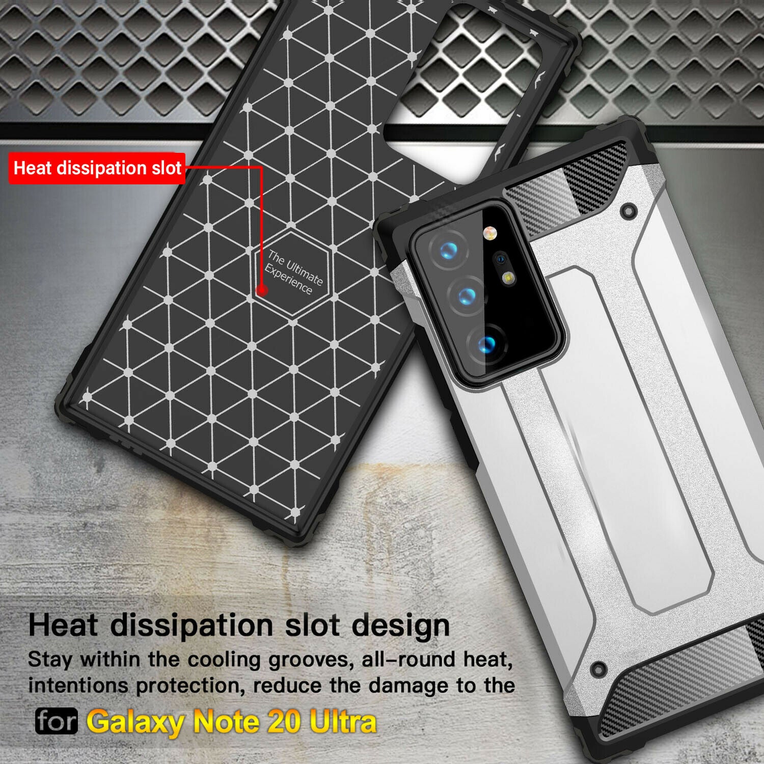 Protective Hybrid Armor Hard Case for Samsung Galaxy S21 Ultra Plus