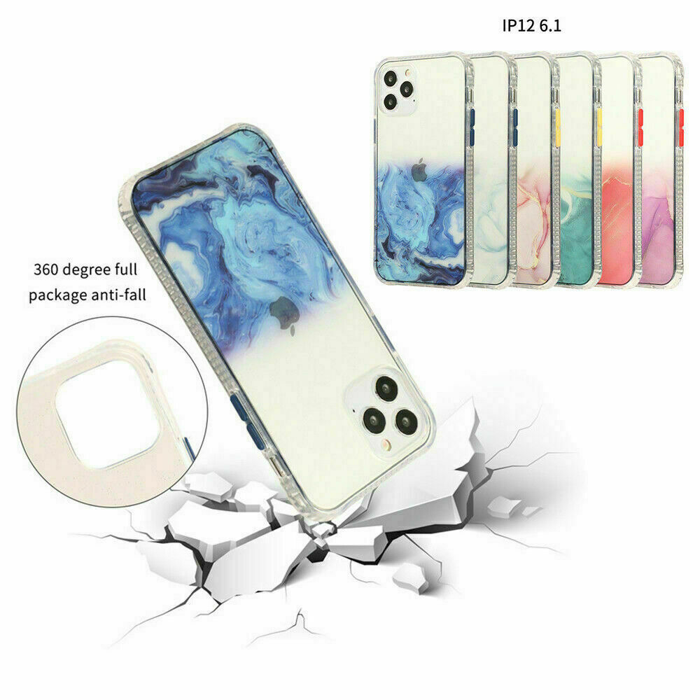 Bling Marble Clear Shockproof Cover for iPhone