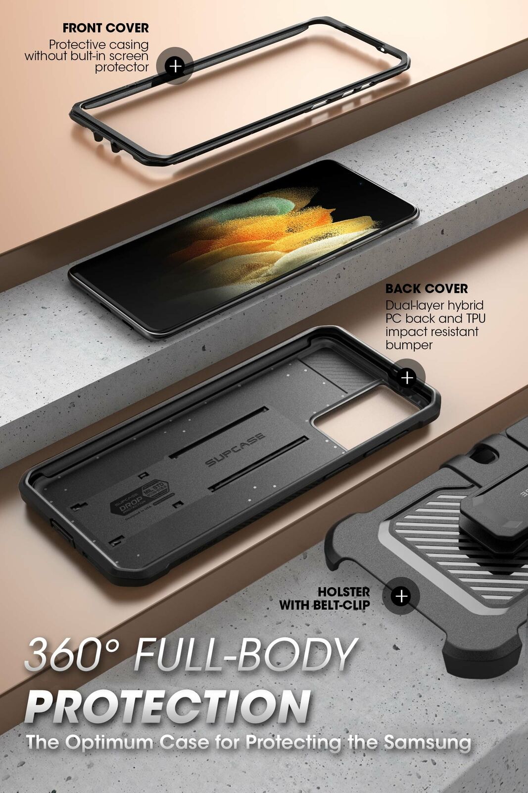 Case Kickstand Shell for Samsung Galaxy S21 Ultra