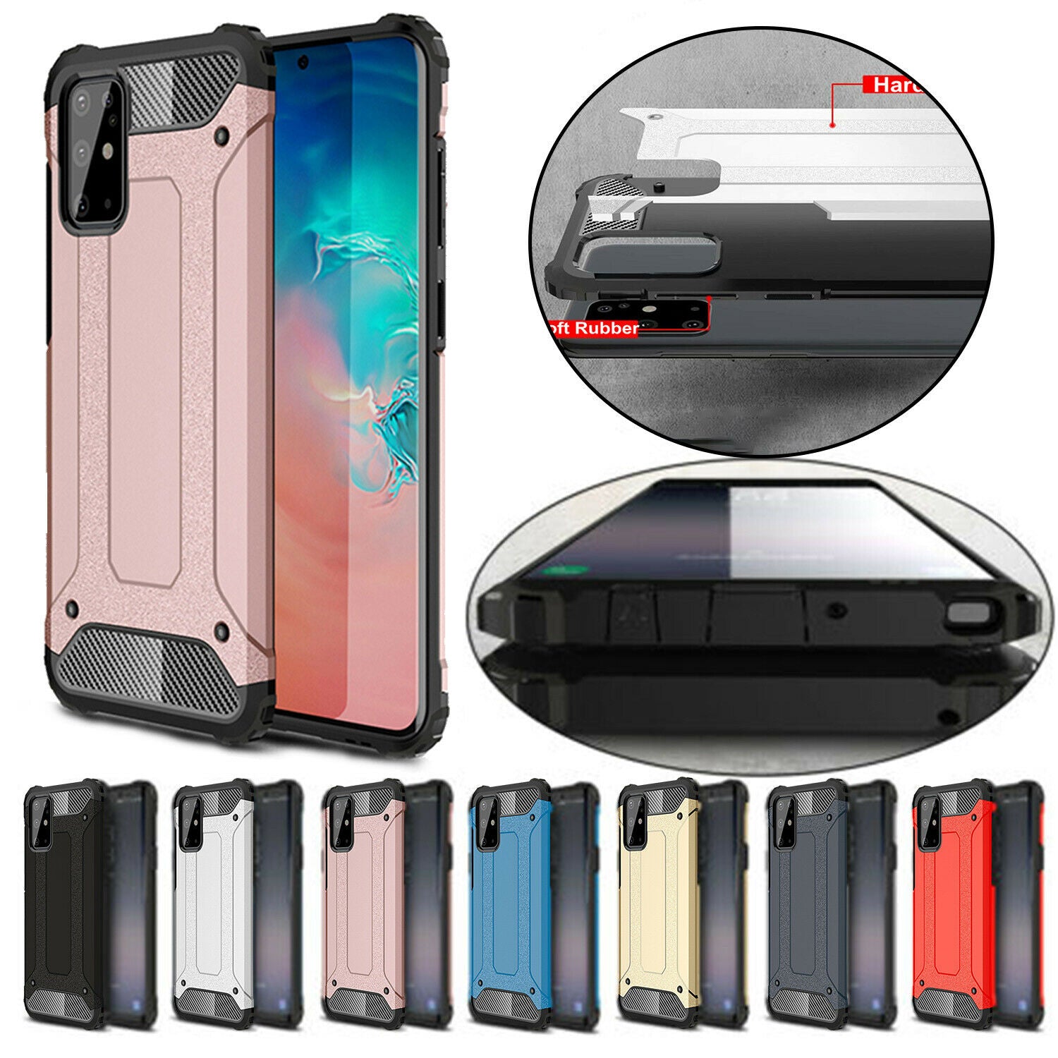 Protective Hybrid Armor Hard Case for Samsung Galaxy S21 Ultra Plus