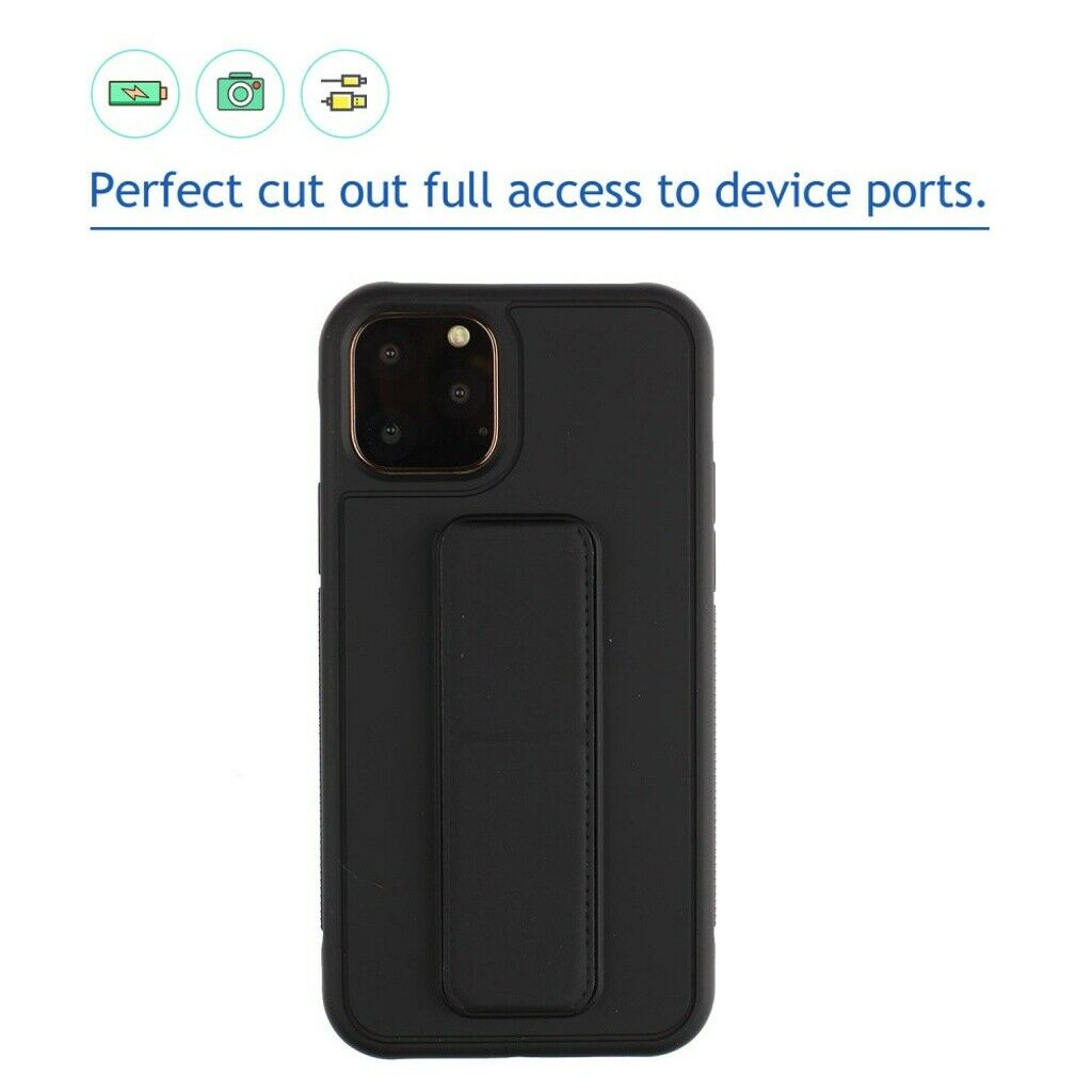 Magnetic Leather Hand Strap Stand Holder Case For iPhone