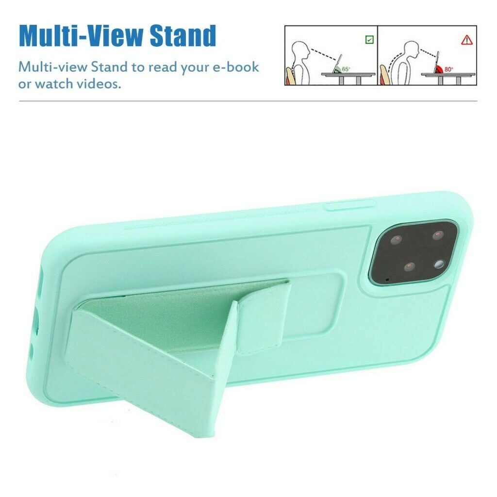 Magnetic Leather Hand Strap Stand Holder Case For iPhone