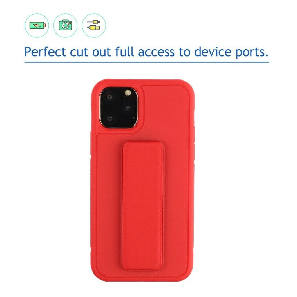 Magnetic Leather Hand Strap Stand Holder Case For iPhone