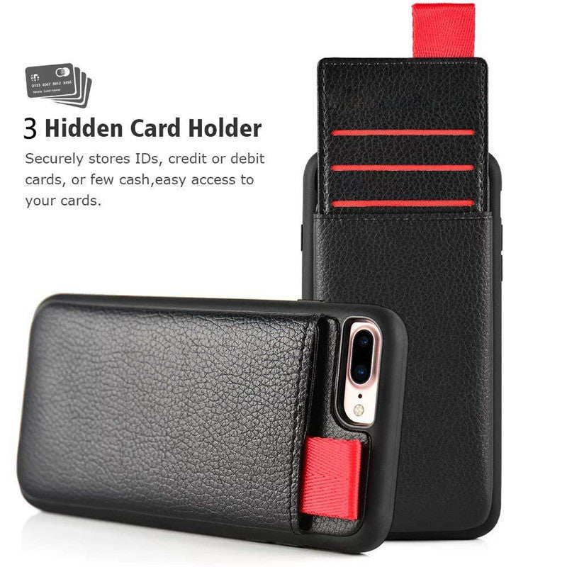 Leather Wallet Case For iPhone XR XS Max XS Card Slot Pull Pouch