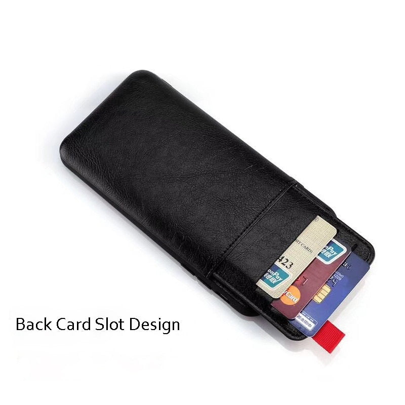 Leather Wallet Case For iPhone XR XS Max XS Card Slot Pull Pouch