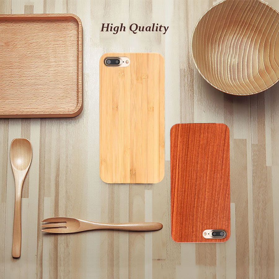 Real Wood Case For iPhone Natural Bamboo Wooden Hard Phone Cases