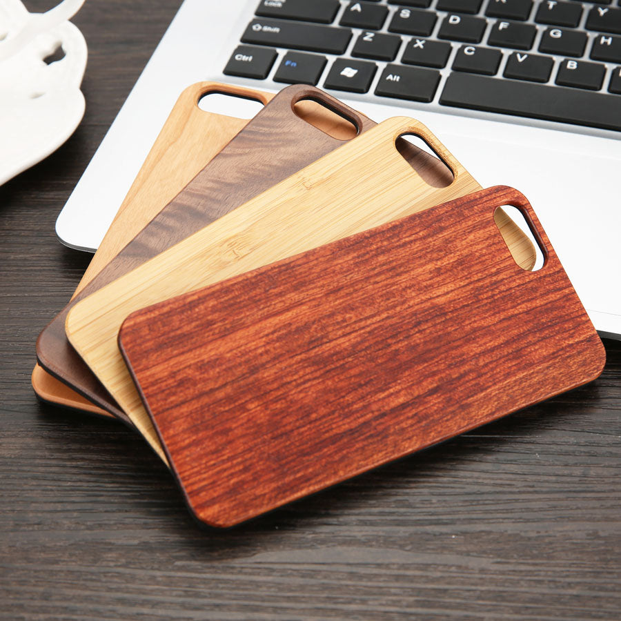 Real Wood Case For iPhone Natural Bamboo Wooden Hard Phone Cases