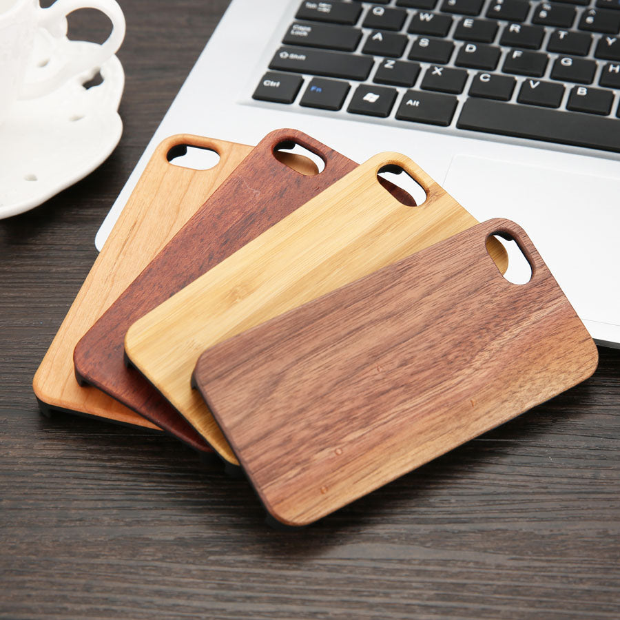 Real Wood Case For iPhone Natural Bamboo Wooden Hard Phone Cases