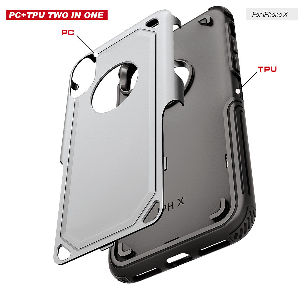 Carbon Fiber Case Shockproof Double Layer Rubber for iPhone