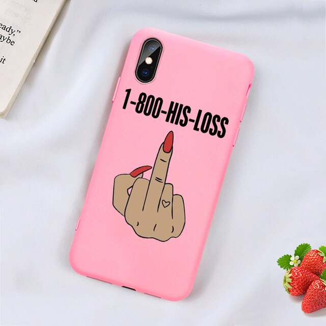 Kash Black head Girl phone case for iPhone Matte Candy Pink Silicone