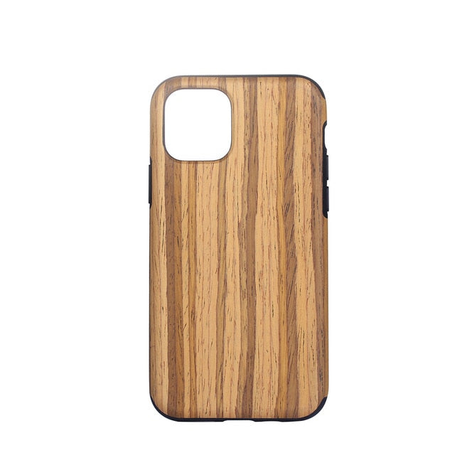 Silicone Plain Case For iPhone Vintage Wood Striped Back Cover