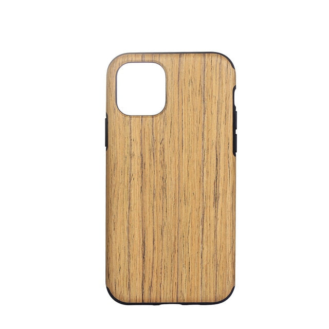 Silicone Plain Case For iPhone Vintage Wood Striped Back Cover