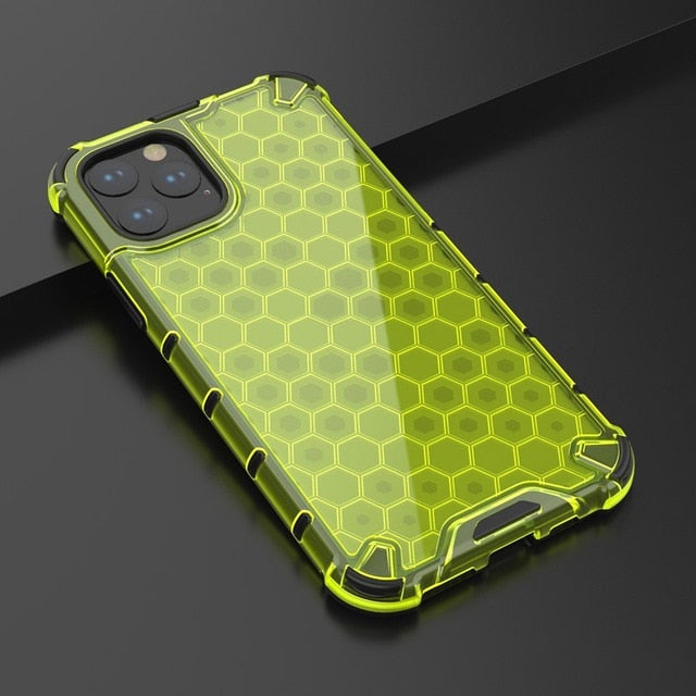 Hybrid TPU + PC Armor Case Honeycomb Clear Shockproof Case
