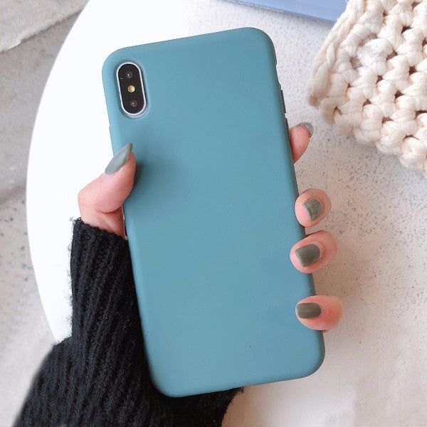 Candy Solid Color Soft Silicone Phone Case For iPhone 11 Pro Max