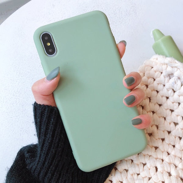 Candy Solid Color Soft Silicone Phone Case For iPhone 11 Pro Max