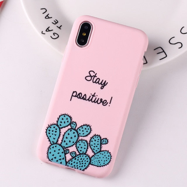 Case Cute Heart Funny Tropical Soft Silicone for iPhone