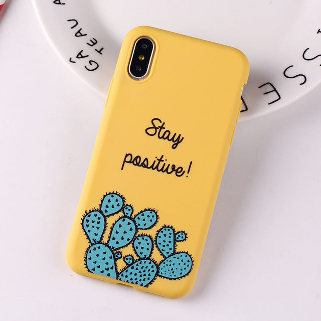 Case Cute Heart Funny Tropical Soft Silicone for iPhone