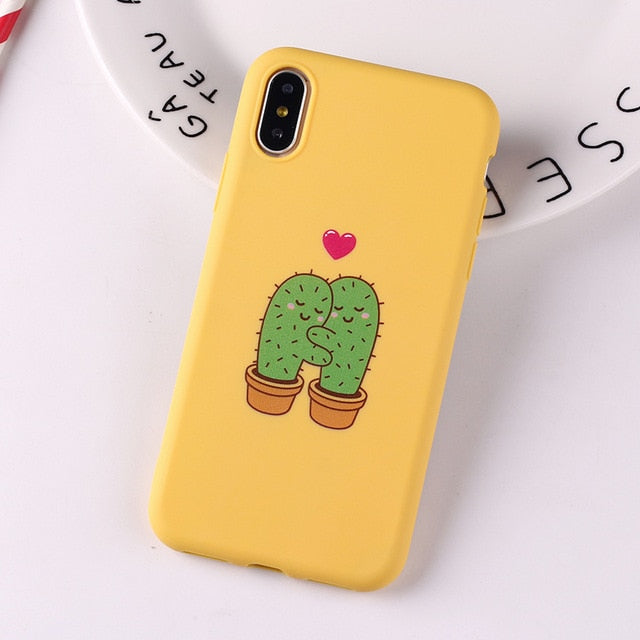 Case Cute Heart Funny Tropical Soft Silicone for iPhone