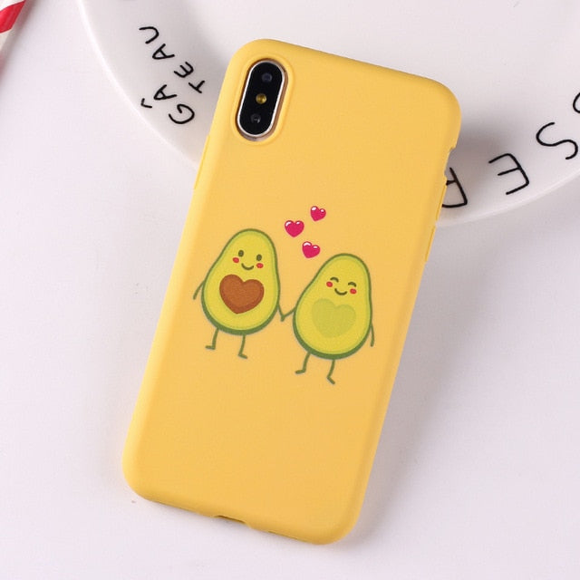 Case Cute Heart Funny Tropical Soft Silicone for iPhone